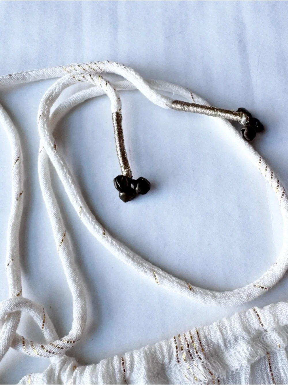 FREE PEOPLE Huxley Maxi Dress Ruffle Cutout Open Back Metallic Stripe Boho Sz M - Picture 9 of 15